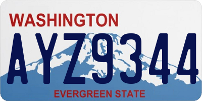 WA license plate AYZ9344