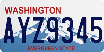 WA license plate AYZ9345