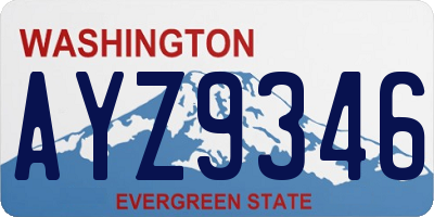 WA license plate AYZ9346