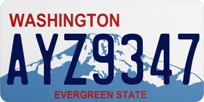 WA license plate AYZ9347