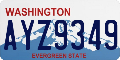 WA license plate AYZ9349