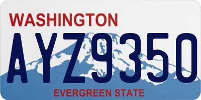 WA license plate AYZ9350