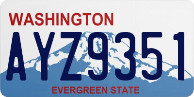 WA license plate AYZ9351