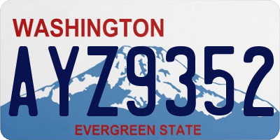 WA license plate AYZ9352