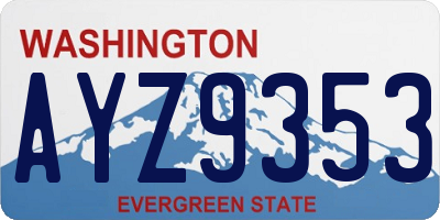 WA license plate AYZ9353