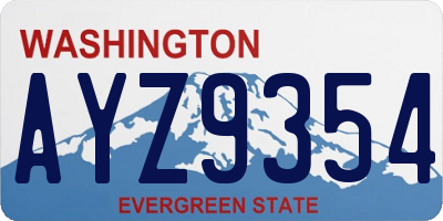 WA license plate AYZ9354