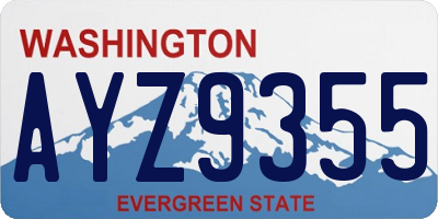 WA license plate AYZ9355