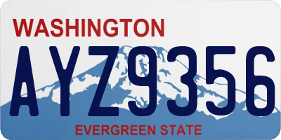 WA license plate AYZ9356