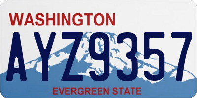 WA license plate AYZ9357