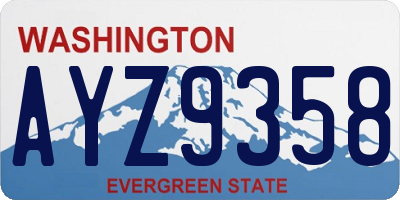 WA license plate AYZ9358