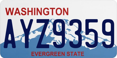 WA license plate AYZ9359