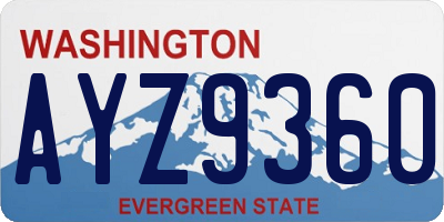 WA license plate AYZ9360