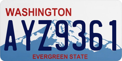 WA license plate AYZ9361