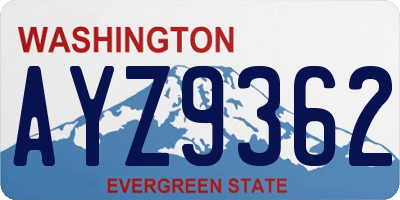 WA license plate AYZ9362