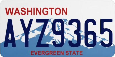 WA license plate AYZ9365