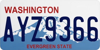 WA license plate AYZ9366