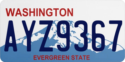 WA license plate AYZ9367