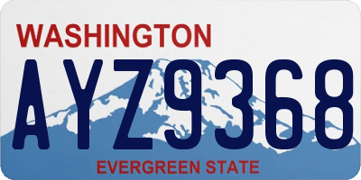 WA license plate AYZ9368