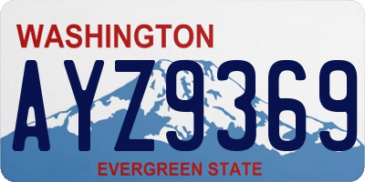 WA license plate AYZ9369