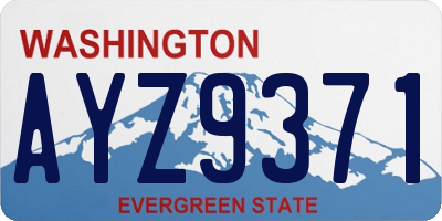 WA license plate AYZ9371