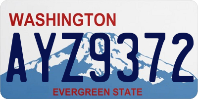 WA license plate AYZ9372