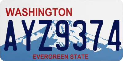 WA license plate AYZ9374