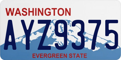 WA license plate AYZ9375