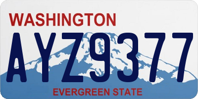 WA license plate AYZ9377