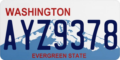 WA license plate AYZ9378