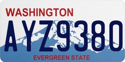 WA license plate AYZ9380