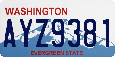 WA license plate AYZ9381