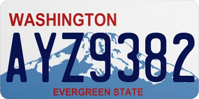 WA license plate AYZ9382