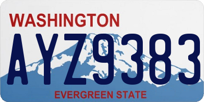 WA license plate AYZ9383