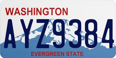 WA license plate AYZ9384