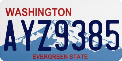 WA license plate AYZ9385