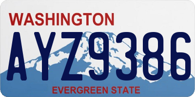 WA license plate AYZ9386