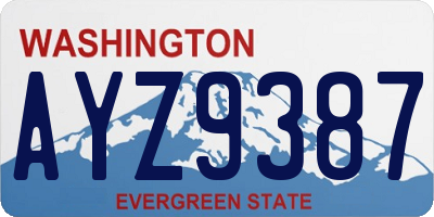 WA license plate AYZ9387