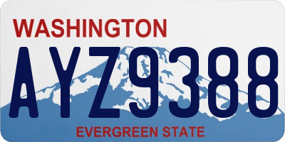 WA license plate AYZ9388