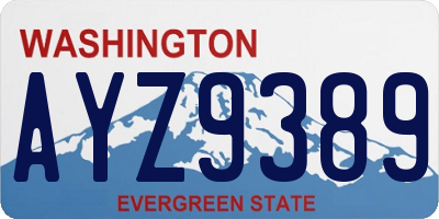 WA license plate AYZ9389