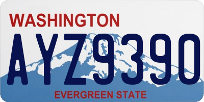 WA license plate AYZ9390