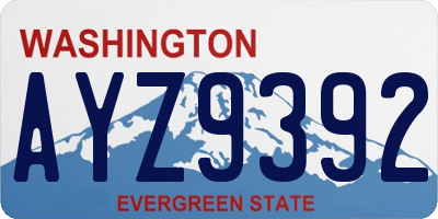 WA license plate AYZ9392