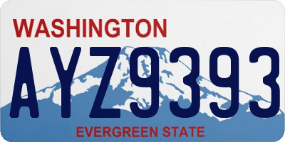 WA license plate AYZ9393