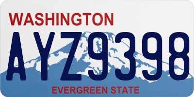 WA license plate AYZ9398