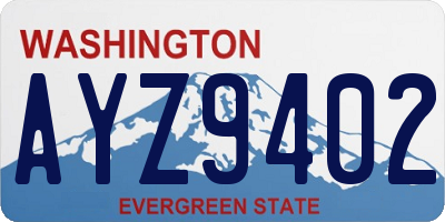 WA license plate AYZ9402