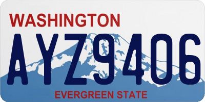 WA license plate AYZ9406