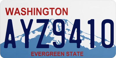 WA license plate AYZ9410