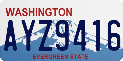 WA license plate AYZ9416