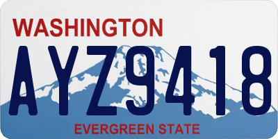 WA license plate AYZ9418