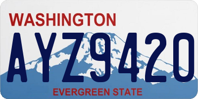 WA license plate AYZ9420