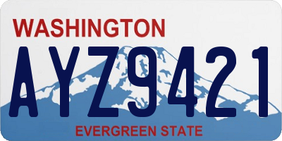 WA license plate AYZ9421